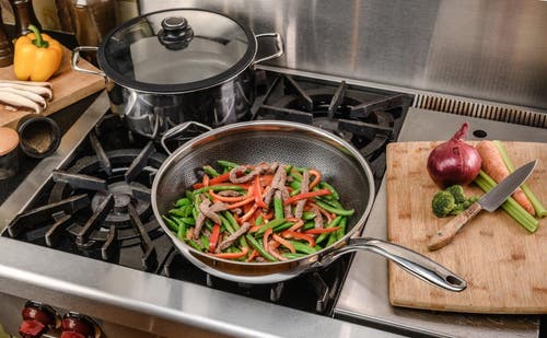 Frieling Black Cube 12-1/2 Inch Stainless/nonstick Hybrid Wok In Silver