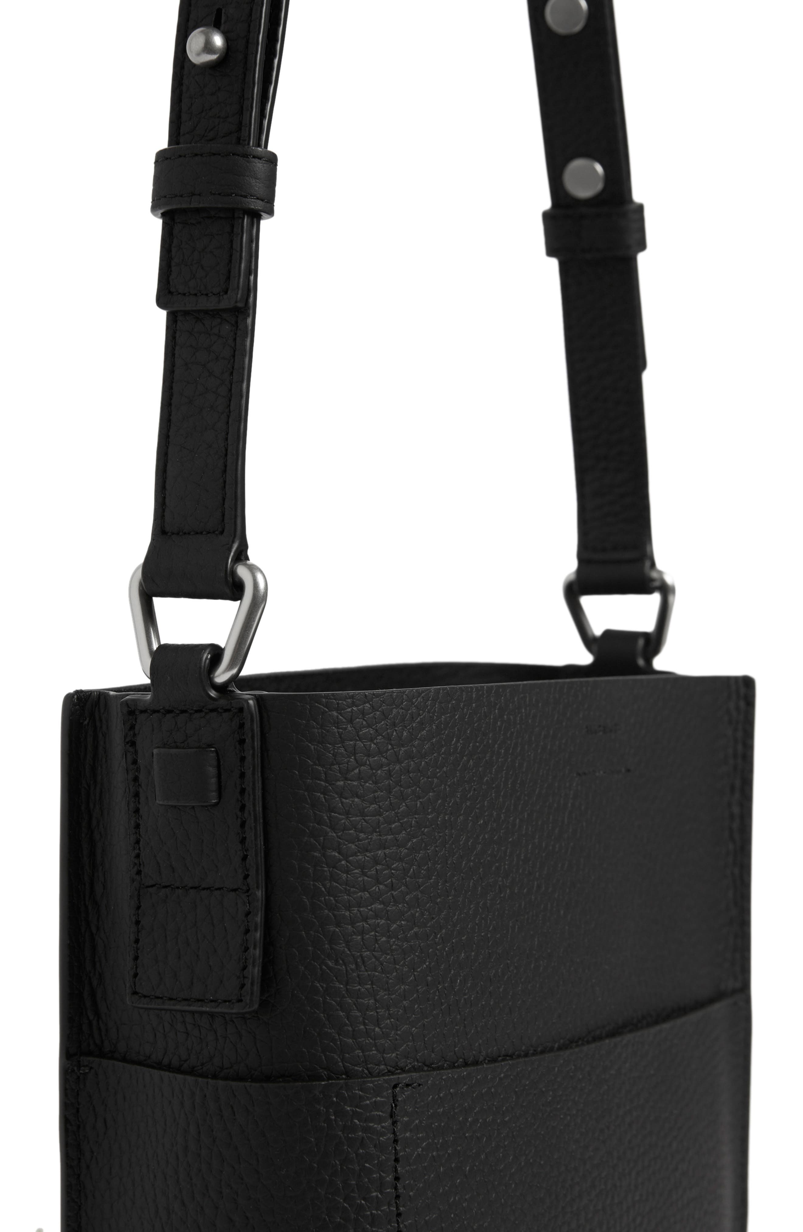 AllSaints Adelina Small Pebbled Leather Tote, Alternate, color, 