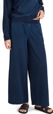Haven Well Within Indigo Cotton Terry Wide Leg Pants