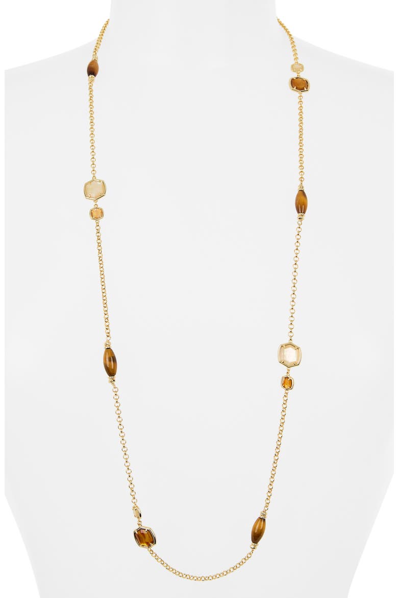 Monica Station Necklace, Alternate, color, GOLD BROWN MIX