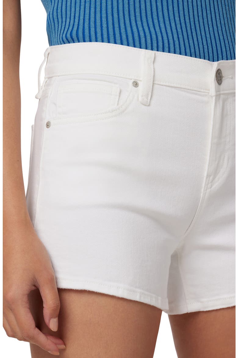 Gemma Mid Rise Raw Hem Cutoff Denim Shorts, Alternate, color, CLEAN WHITE