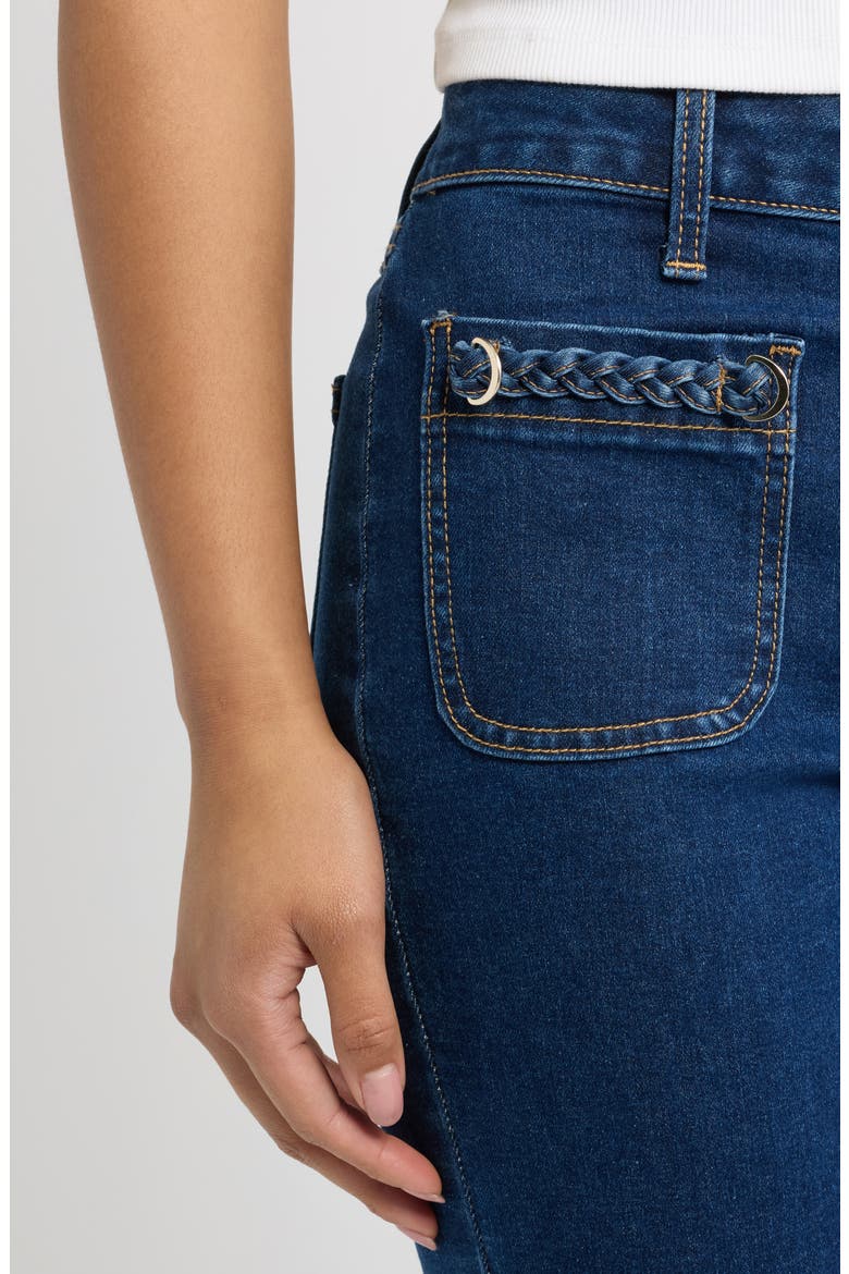 Braided Patch Pocket Bootcut Jeans, Alternate, color, ALANIS