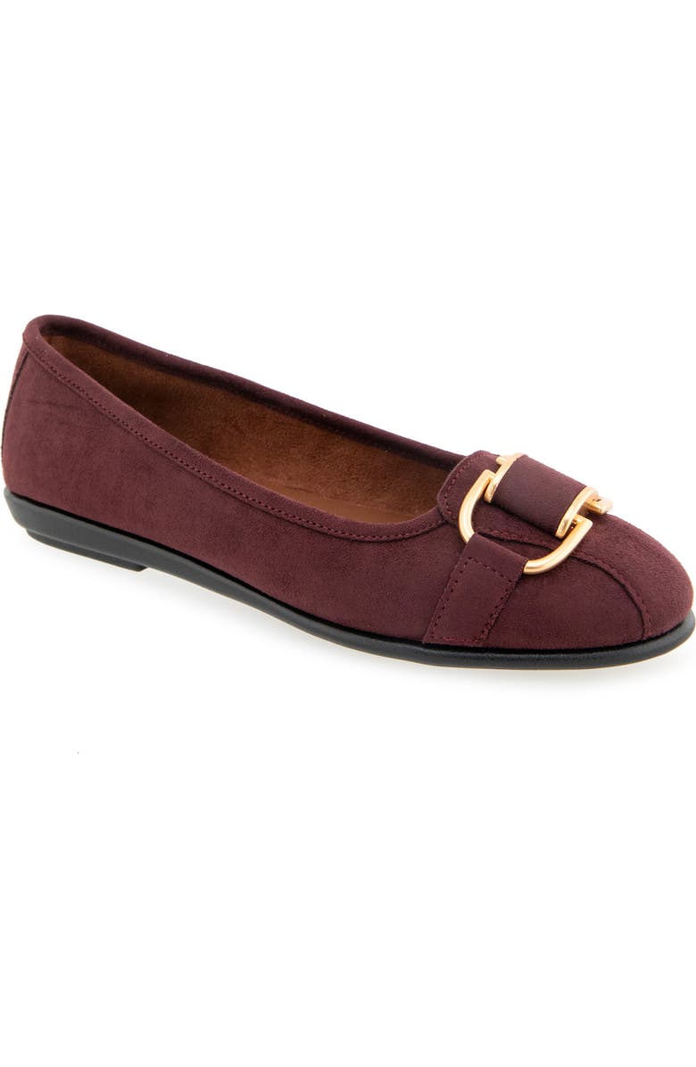 Aerosoles Bentley Ballet Flat, Main, color, Fig Faux Suede