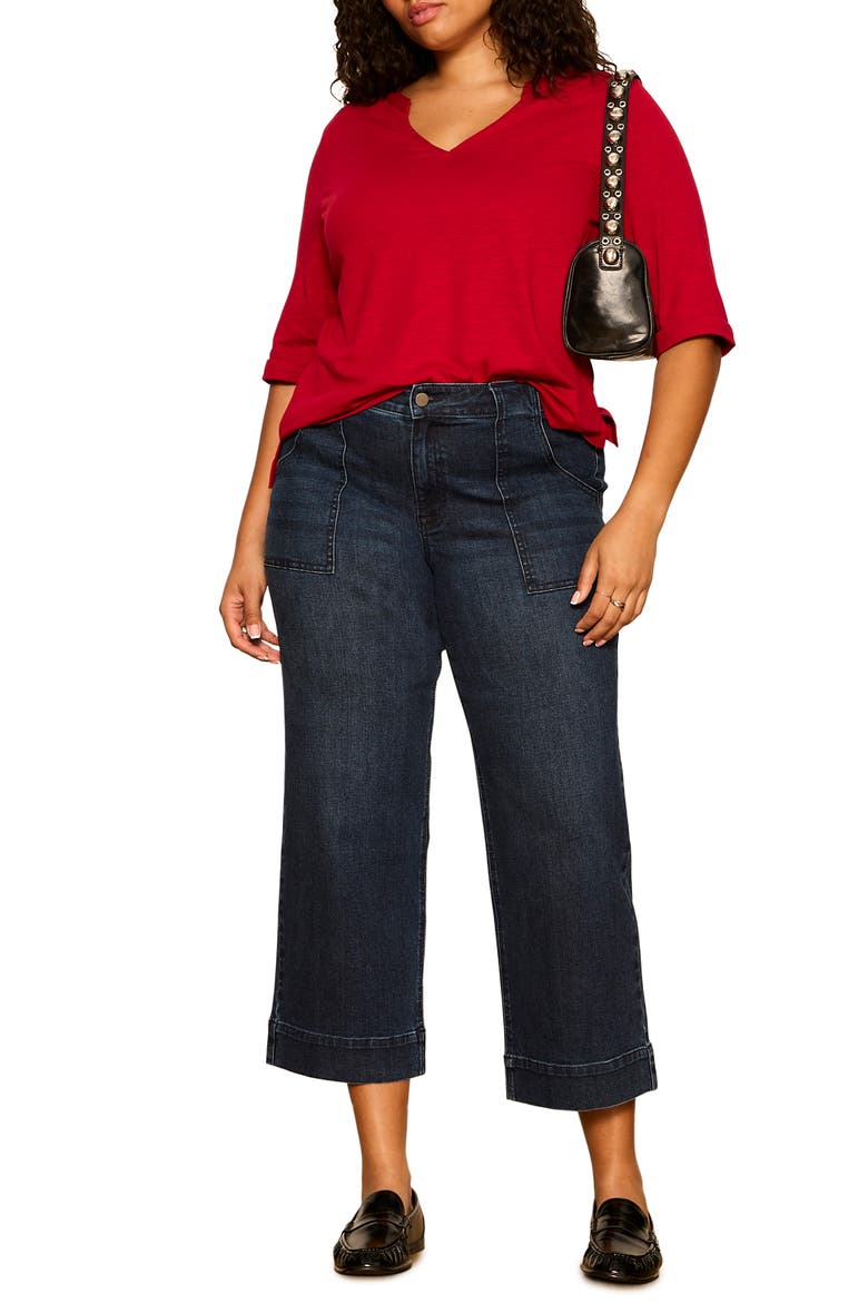 Dolce Notch Neck Top, Alternate, color, RED BERRY