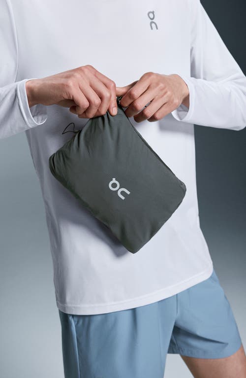 On Core Hooded Packable Running Jacket In Chambray/eclipse