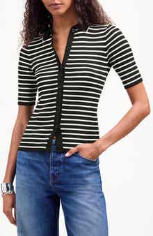 Madewell The Signature Knit Sweater Polo Top