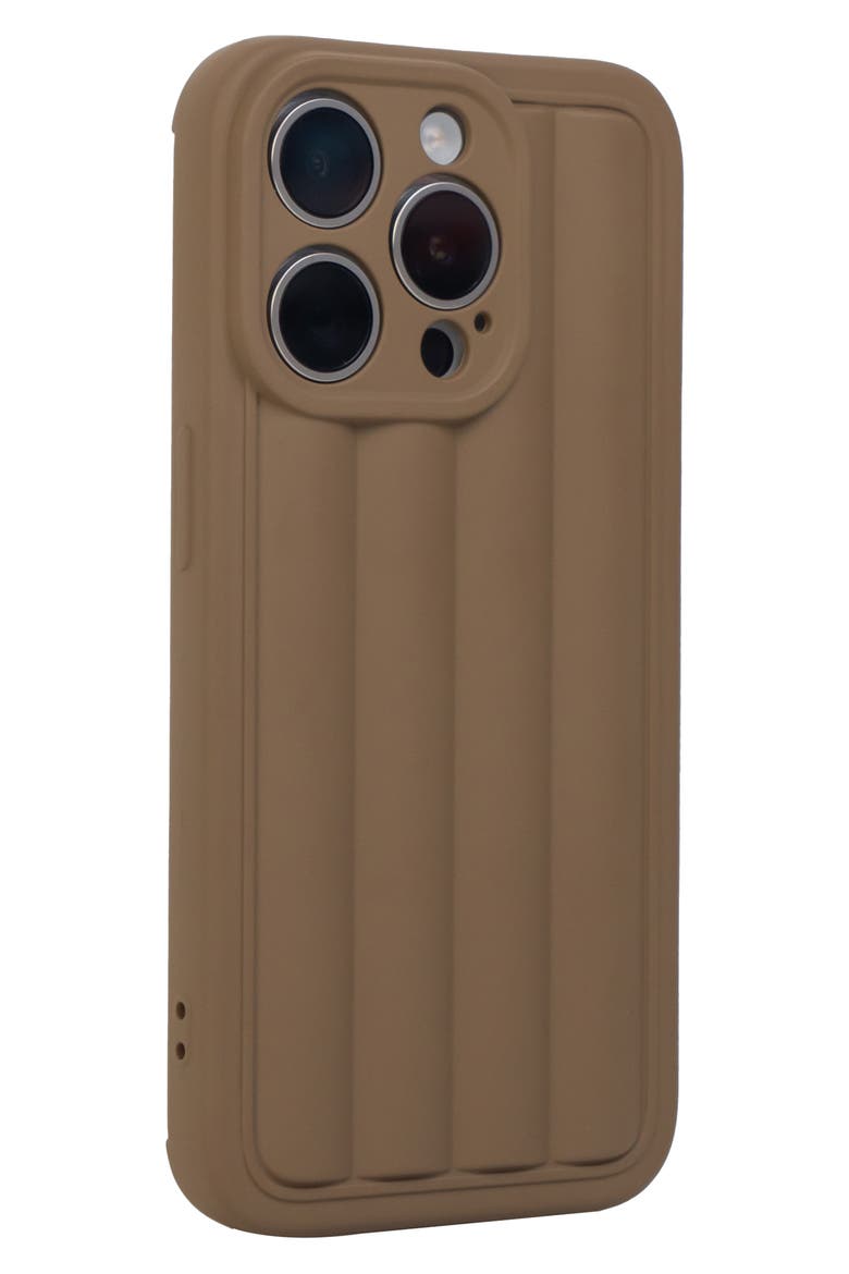 Roman Stripes iPhone 15 Pro Case, Alternate, color, COFFEE