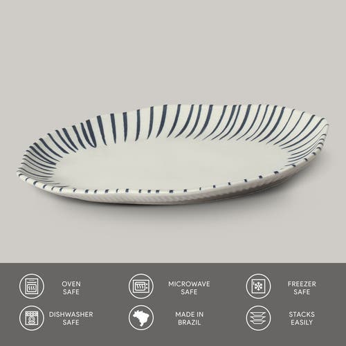 Porto Brasil Shallow Bio Oval Platter Medium Set Of 4 In Blue