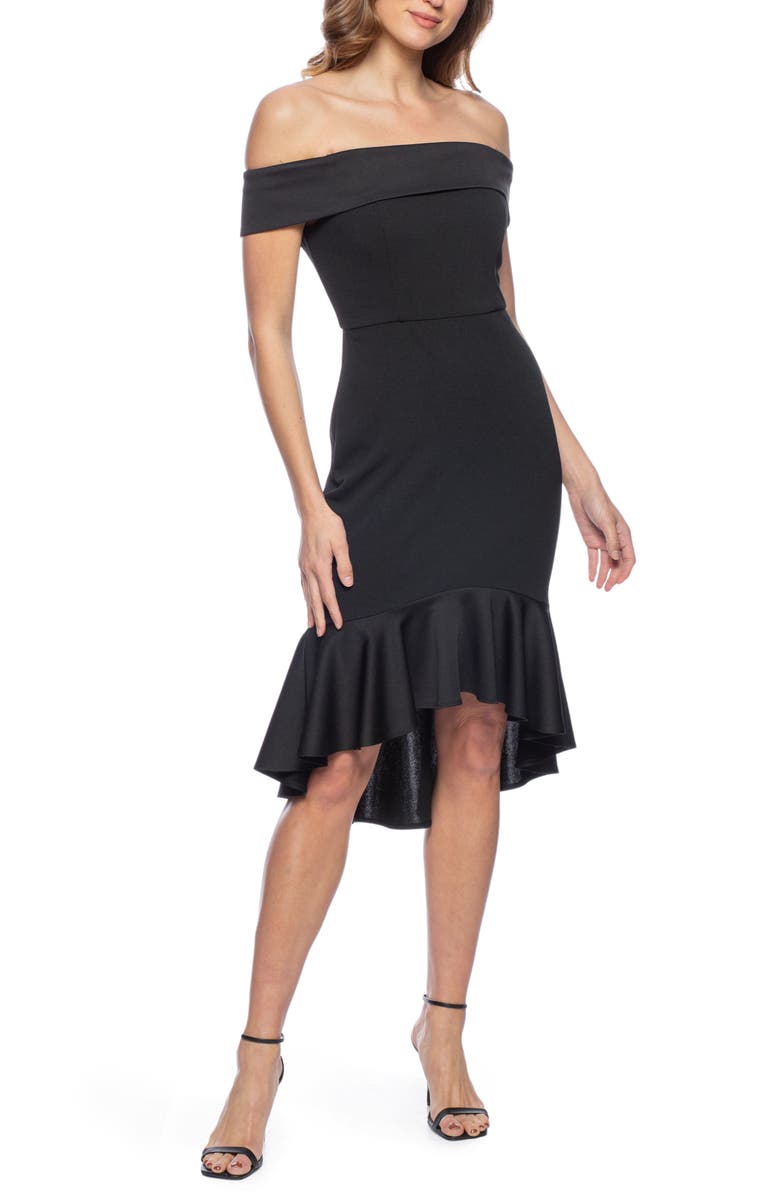 Marina Off-the-Shoulder High-Low Hem Cocktail Dress, Main, color, 