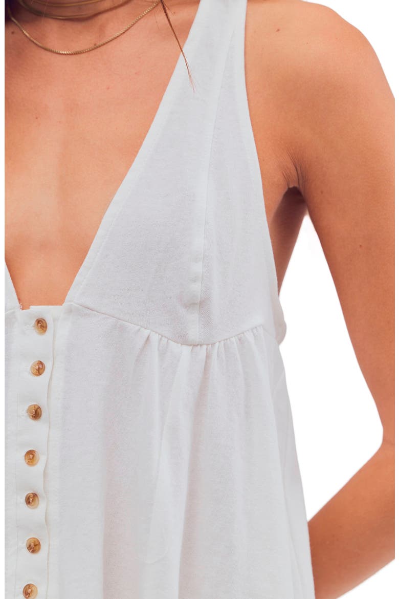 Valerie Halter Neck Cotton Tunic Top, Alternate, color, CLEAN IVORY