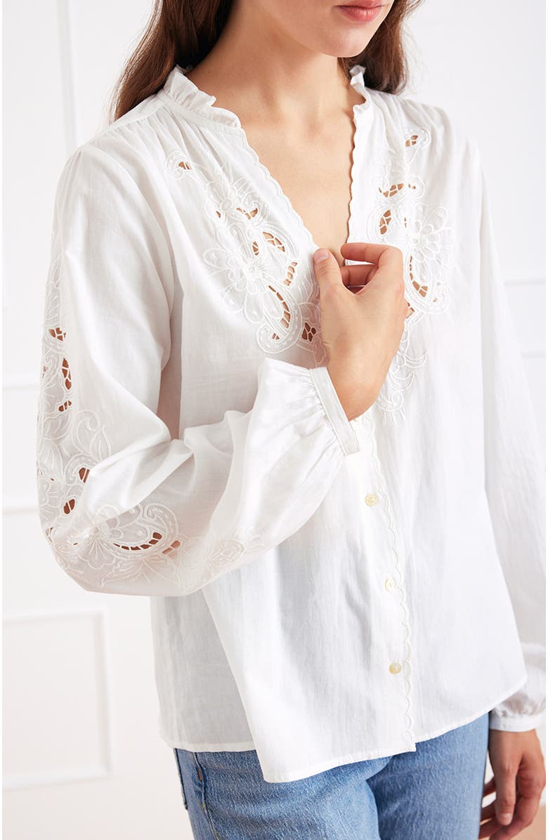 Paneros Clothing Camilla Embroidered Blouse, Alternate, color, Off White