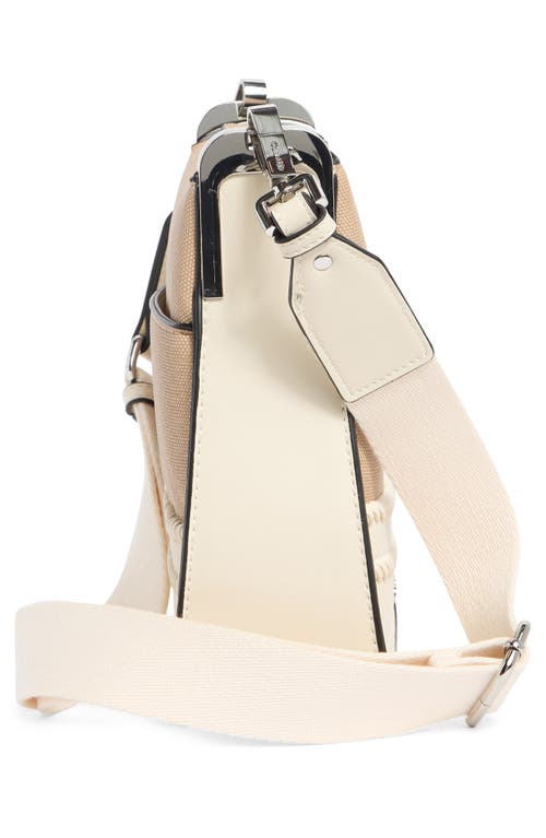 Calvin Klein Fay Whipstich Canvas Crossbody Bag In Wht/natural