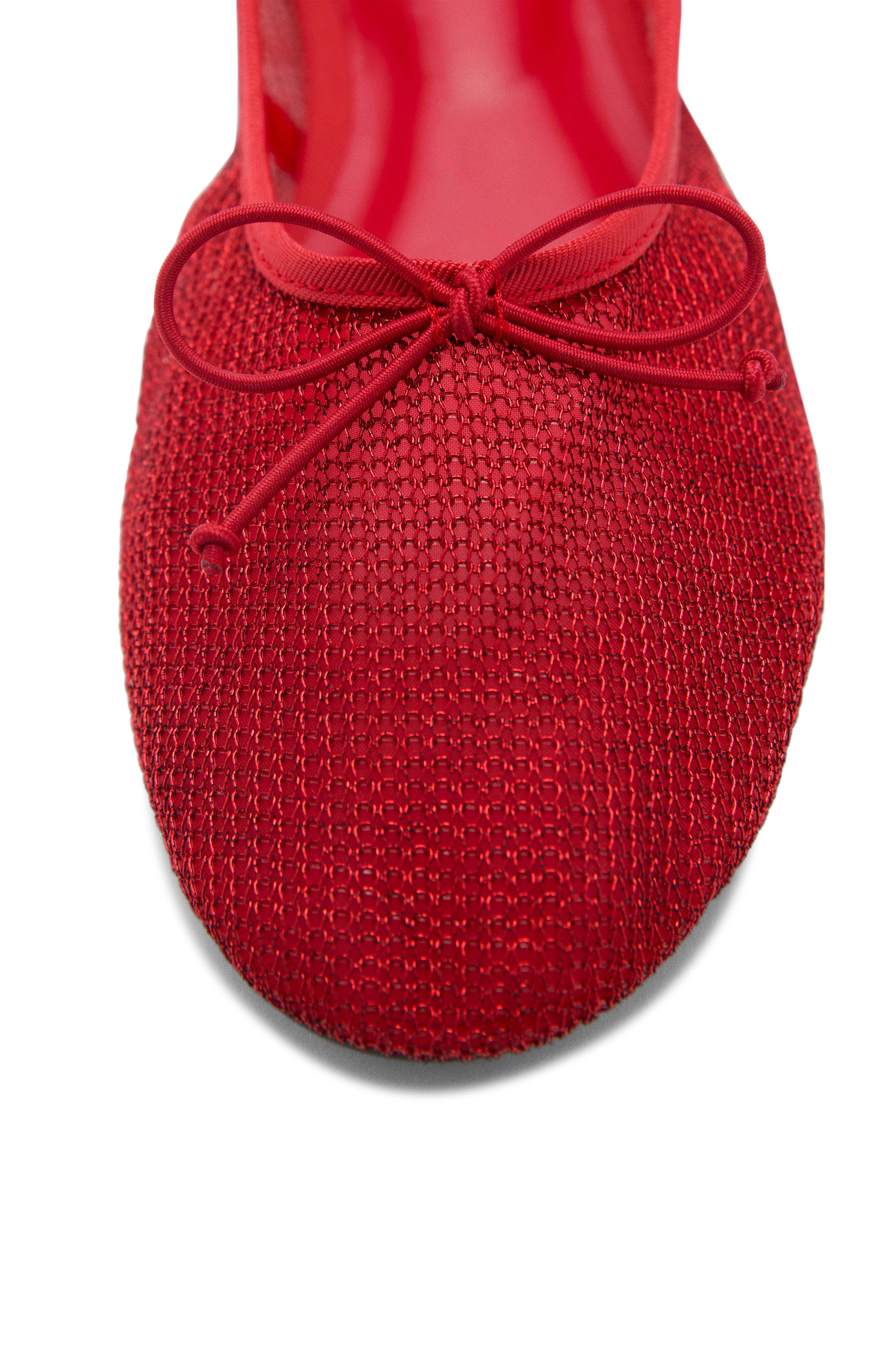 MANGO Mesh Ballerina Flat, Alternate, color, Red
