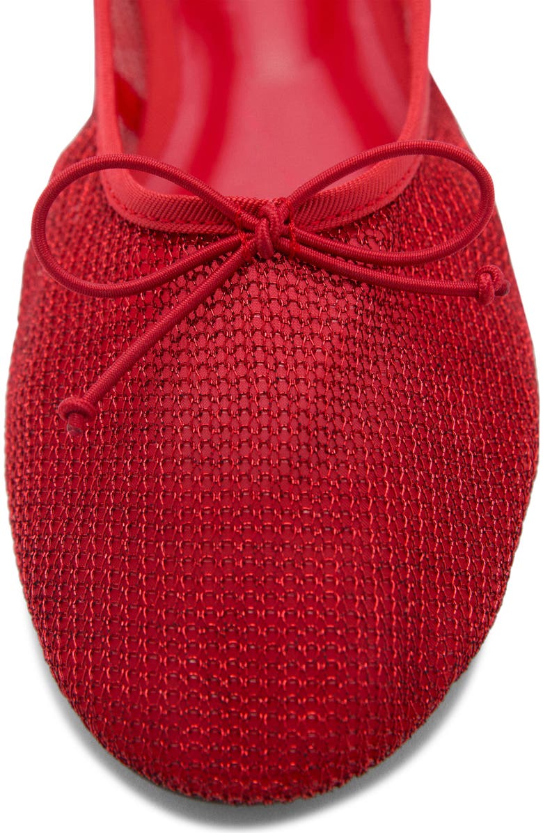 MANGO Mesh Ballerina Flat, Alternate, color, Red