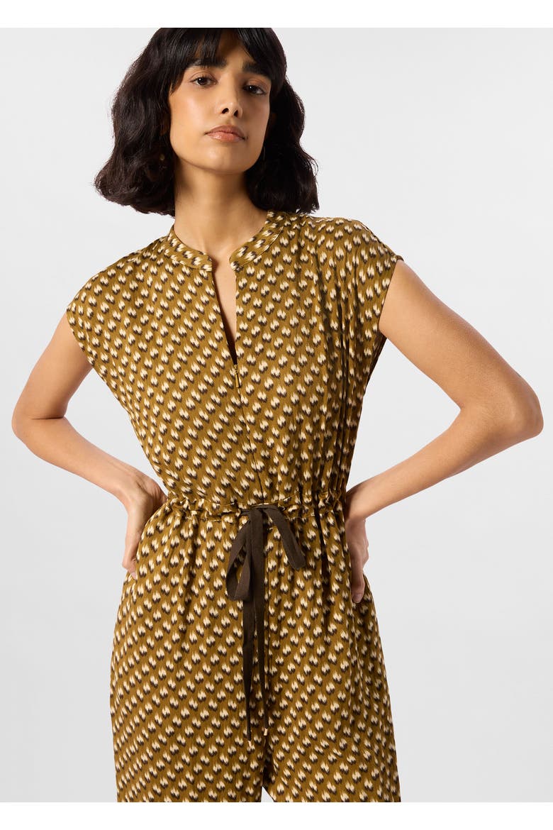 Ikat Spot Sleeveless Jumpsuit, Alternate, color, Khaki/Multi