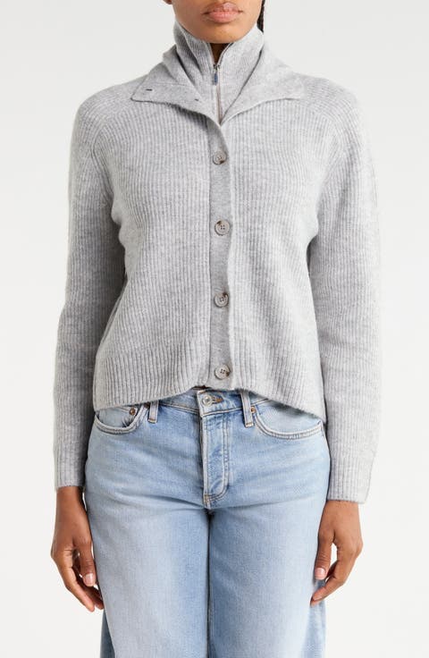 Zip & Button Cardigan