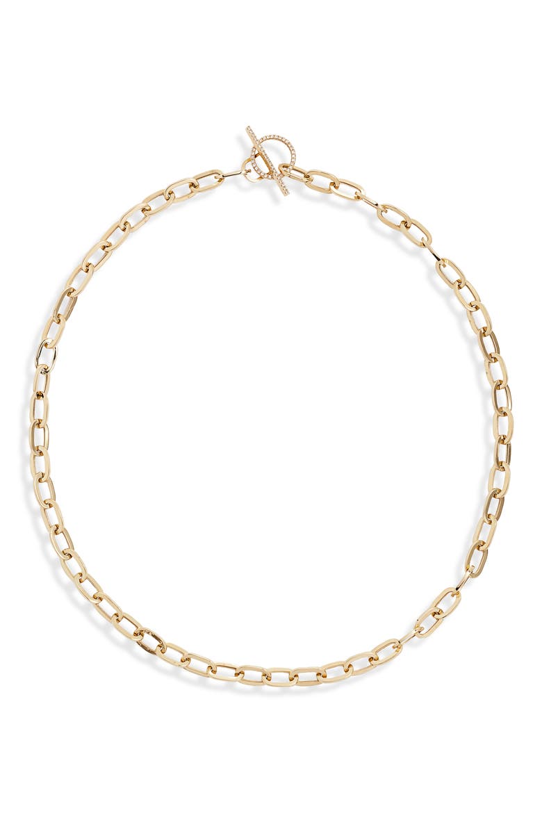 Jumbo Diamond Toggle Necklace, Main, color, YELLOW GOLD