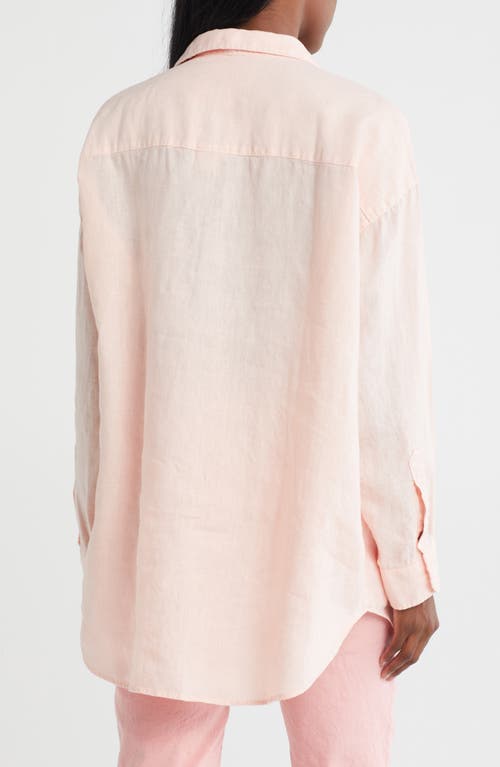 Frank & Eileen Mackenzie Oversize Linen Button-up Shirt In Pink
