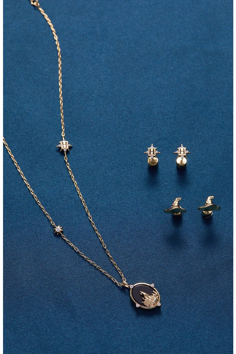 Harry Potter Hogwarts Pendant Necklace, Alternate, color, Gold