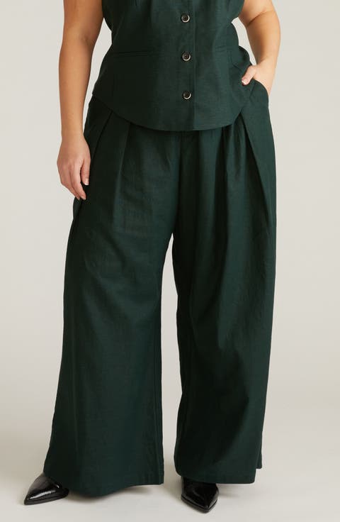 Palais Linen Blend Beach Pants (Plus)