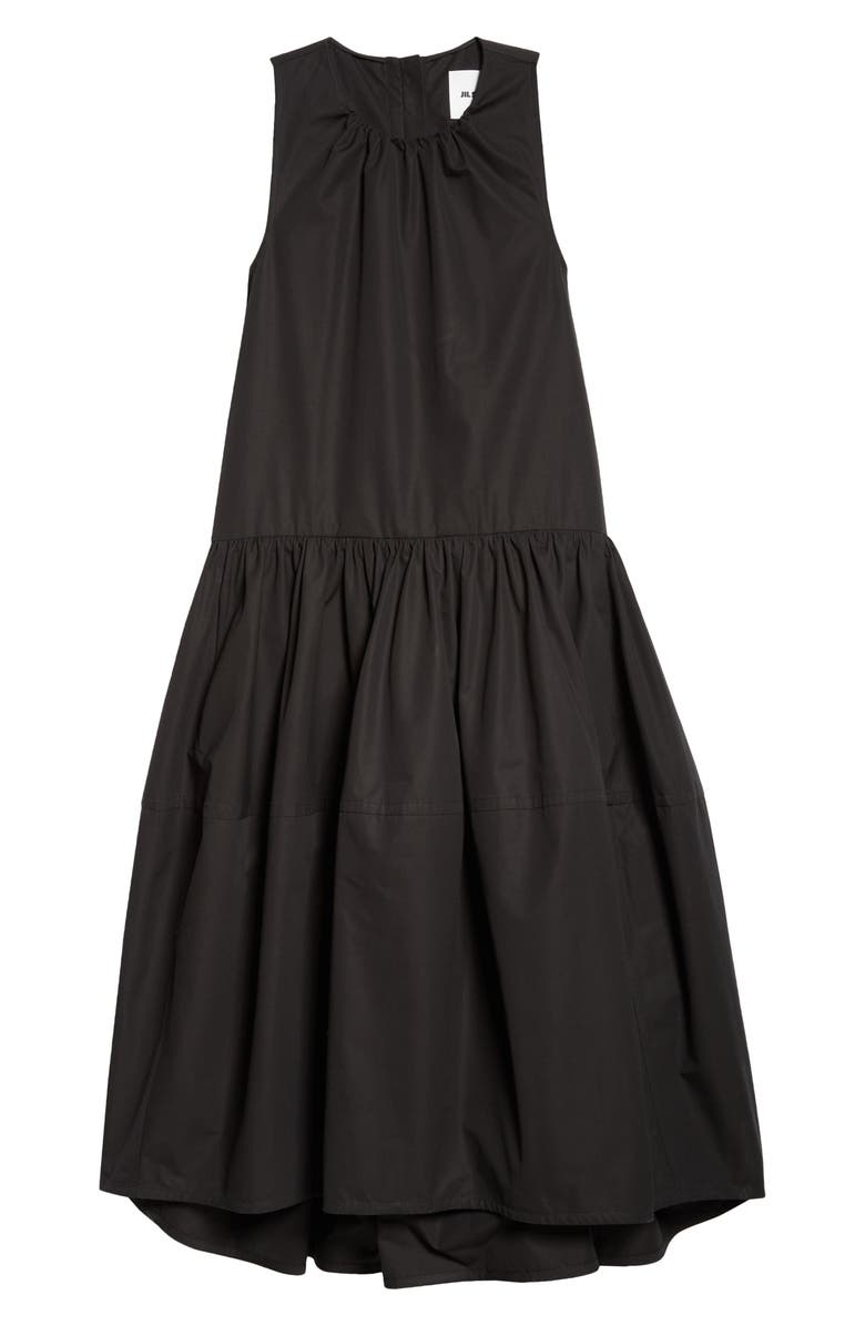 Jil Sander Organic Cotton Poplin High-Low Midi Dress, Alternate, color, 