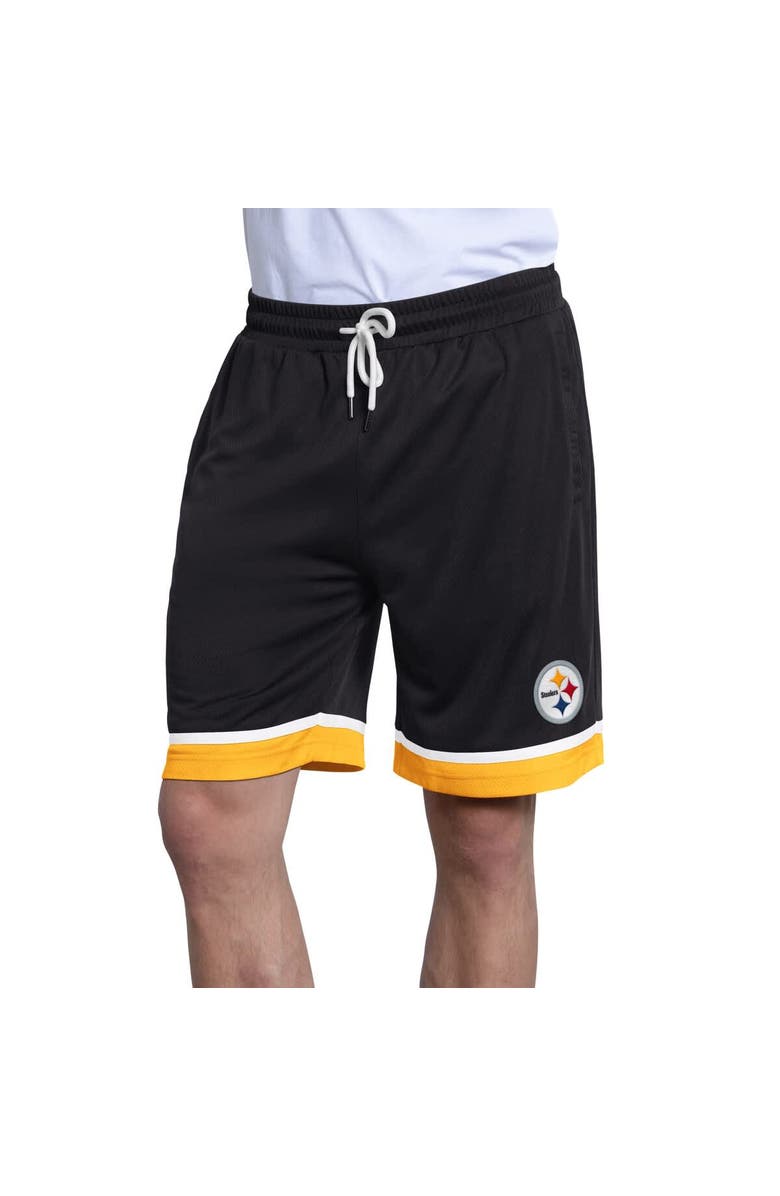 STARTER Men's Starter  Black Pittsburgh Steelers Power Play Mesh Shorts, Main, color, Black