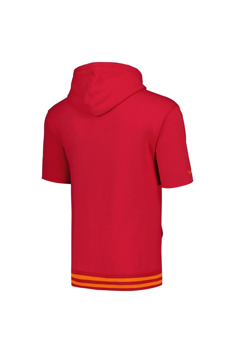Men's Mitchell & Ness Red Tampa Bay Buccaneers Pre-Game Short Sleeve Pullover Hoodie, Alternate, color, Red