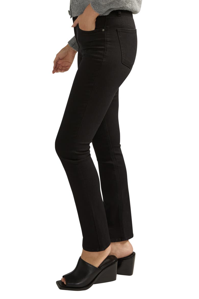 Avery Curvy High Waist Slim Straight Leg Jeans, Alternate, color, BLACK