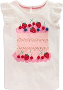 Mini Boden Kids' Cake Appliqué Cotton Graphic T-Shirt