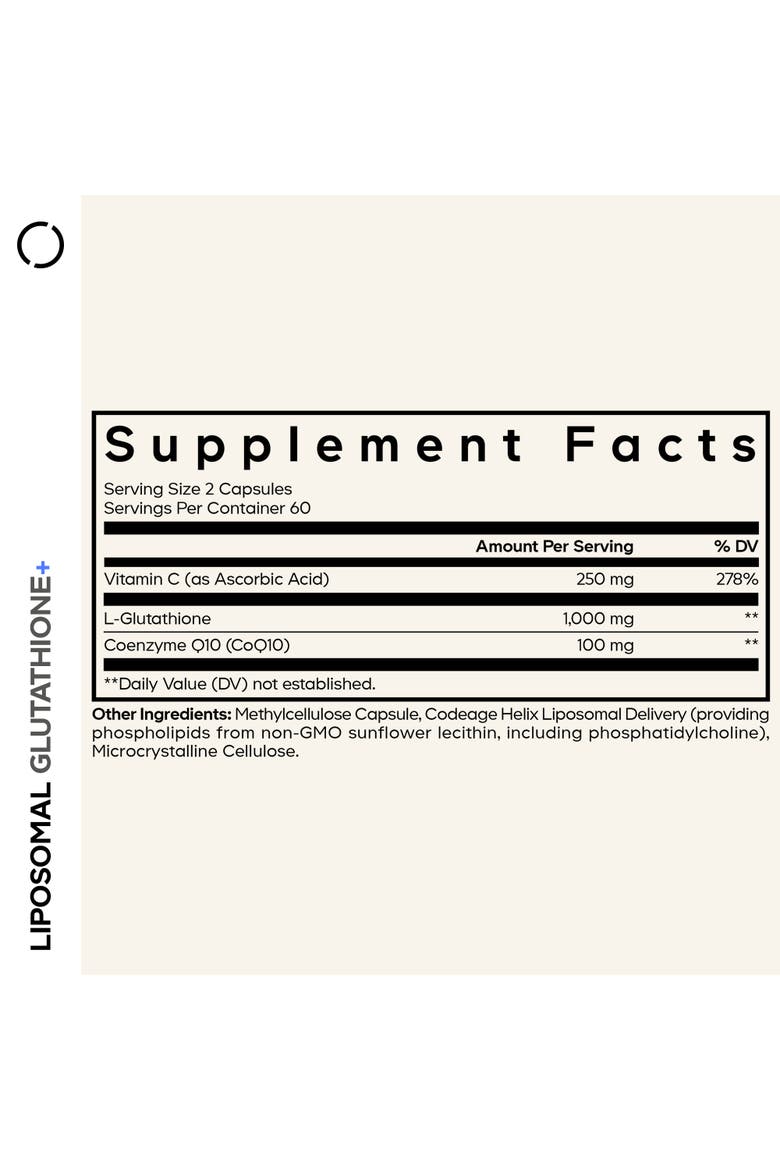 Liposomal Glutathione+ 1000mg, Vitamin C, Antioxidant Supplement, Alternate, color, White