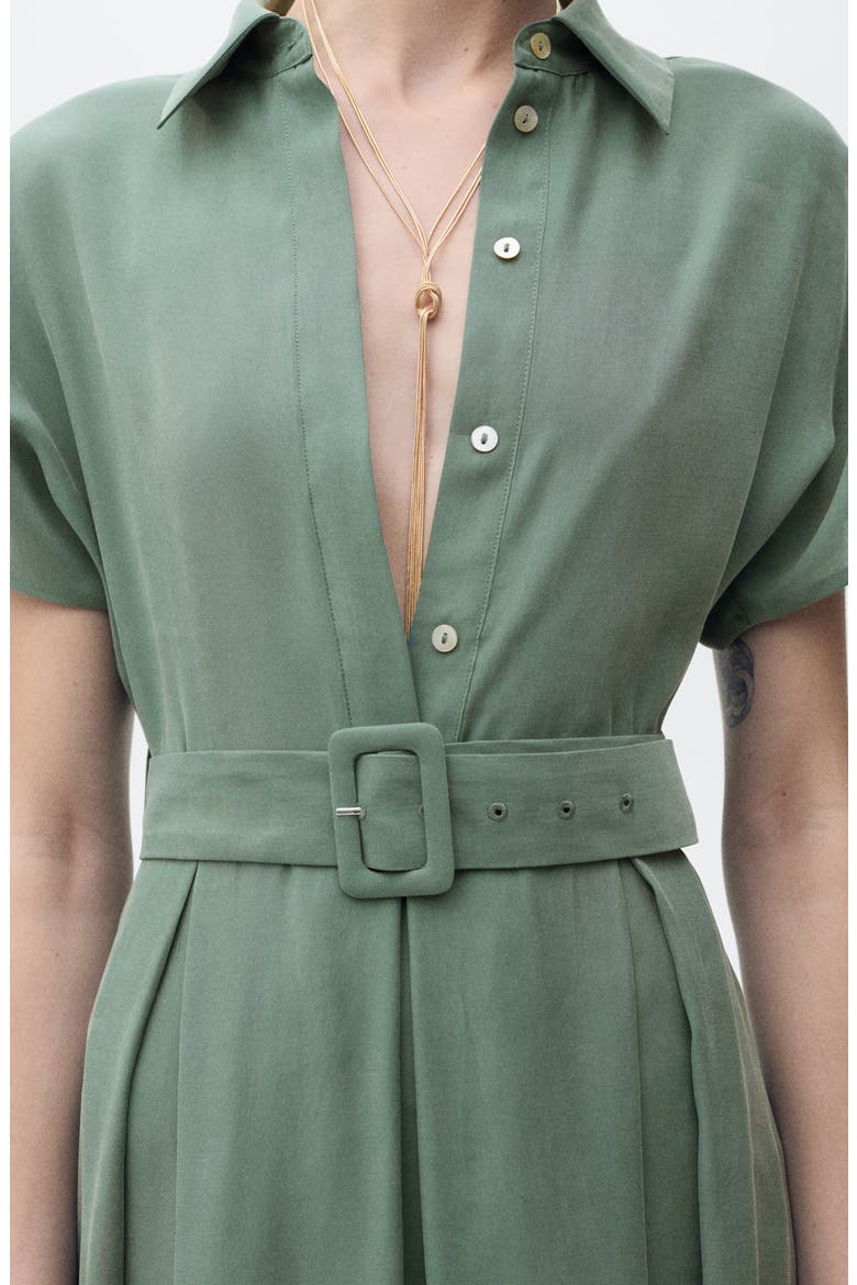 Macarela Belted Shirtdress, Alternate, color, GREEN