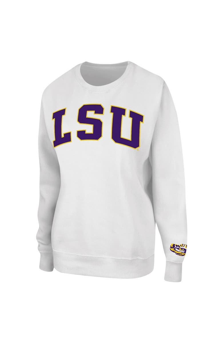 COLOSSEUM Women's Colosseum White LSU Tigers Campanile Pullover Sweatshirt, Alternate, color, White