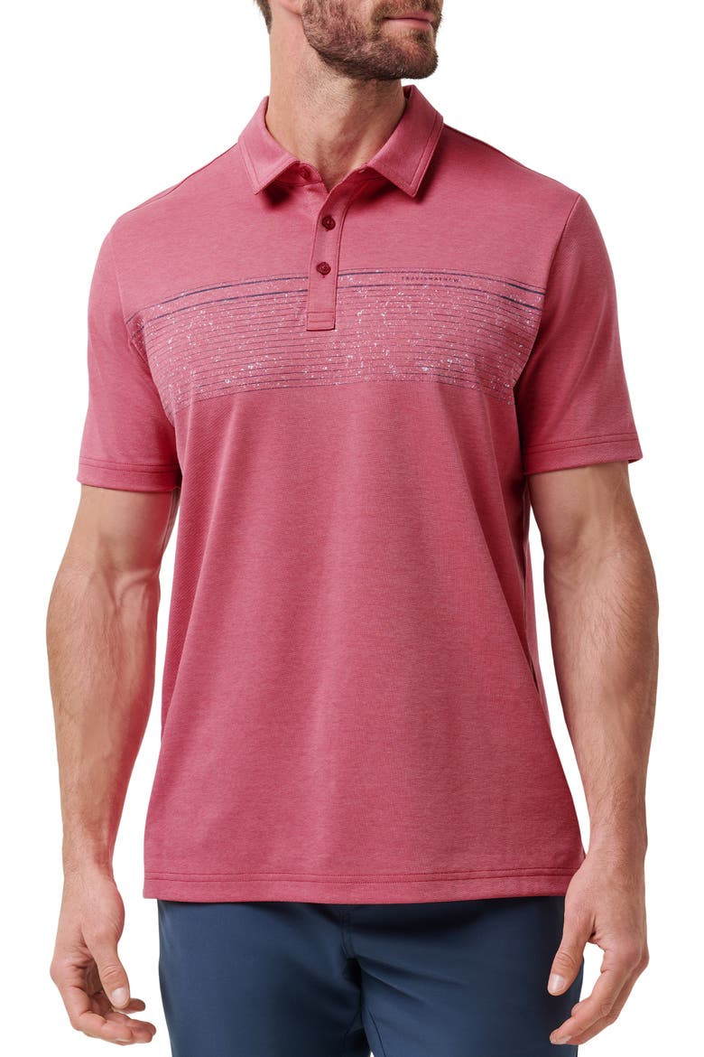 Final Call Chest Stripe Piqué Polo, Main, color, ROSE WINE