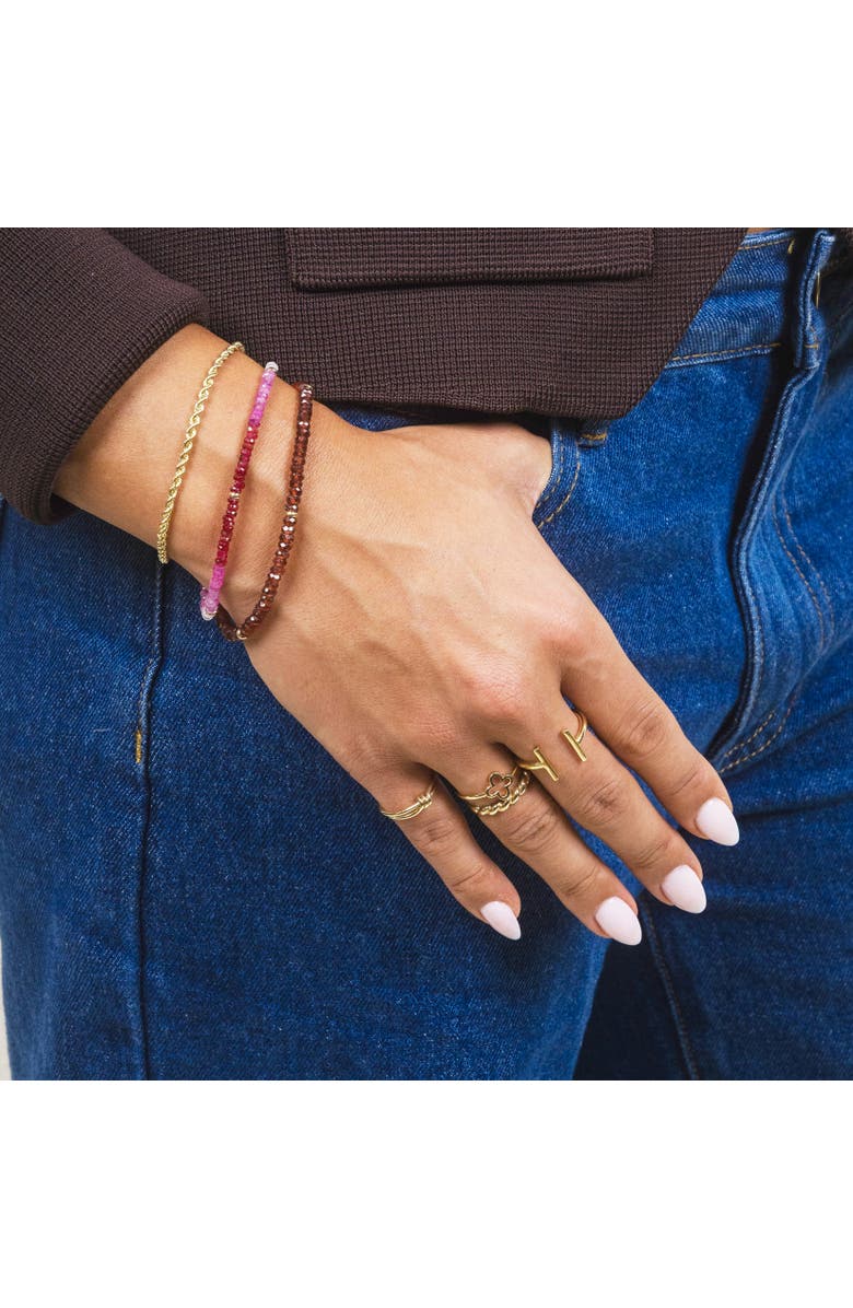 The Lovery Fine Jewelry Garnet Bead Bracelet, Alternate, color, Garnet