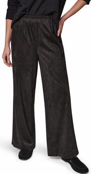 Donna Karan New York Microsuede Mid Rise Wide Leg Pants