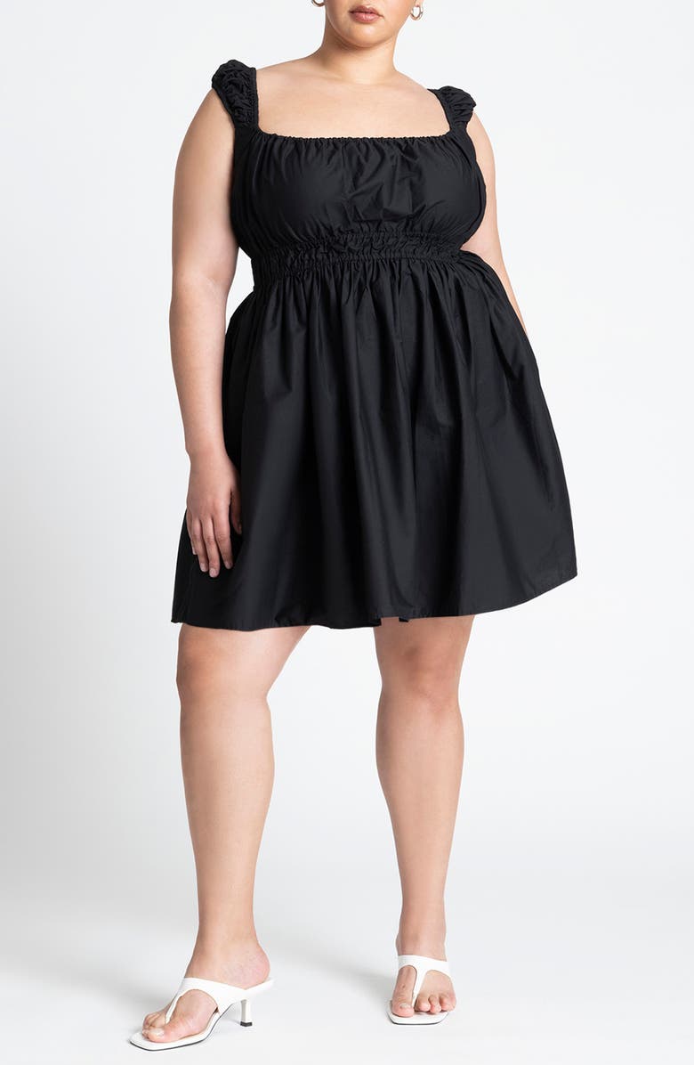 ELOQUII Cotton Poplin Minidress, Main, color, 