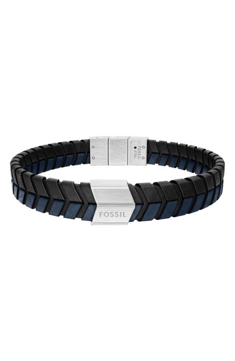 Men's Woven Leather Bracelet
