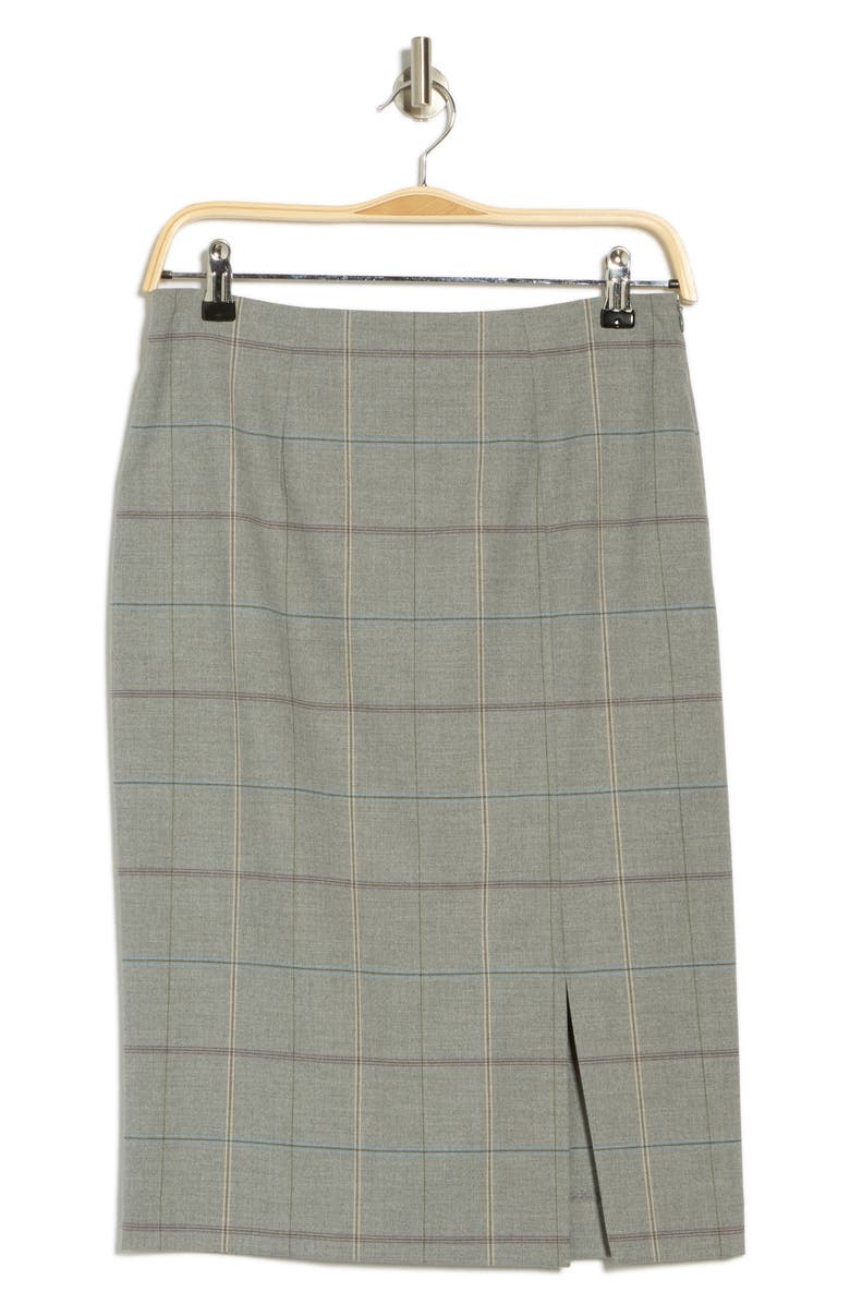 BOSS Orange Vanchy Plaid Midi Skirt, Alternate, color, Melange Windowpane