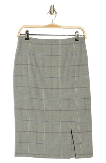 Hugo Boss Boss Orange Vanchy Plaid Midi Skirt In Melange Windowpane