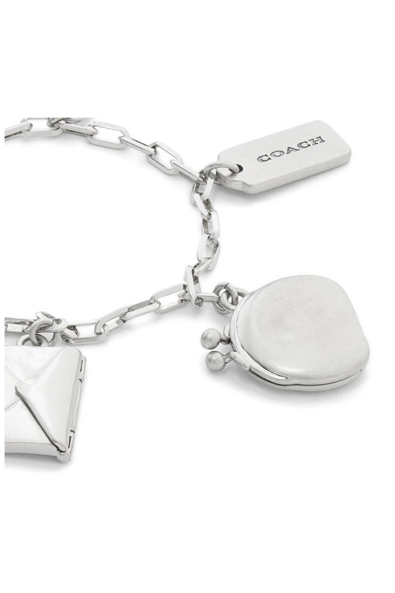 Heart & Book Charm Bracelet, Alternate, color, ANTIQUE SILVER