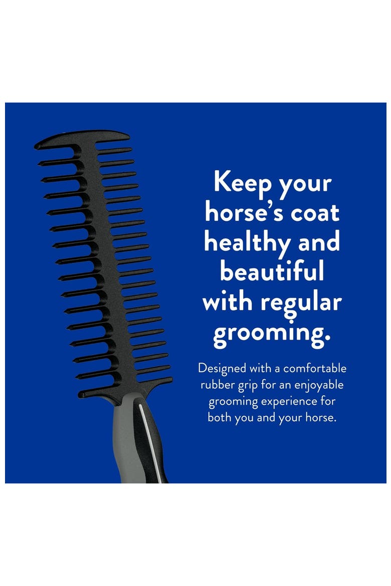 Equine Mane and Tail Grooming Comb with Handle for Braiding and Grooming Horses, Alternate, color, Black