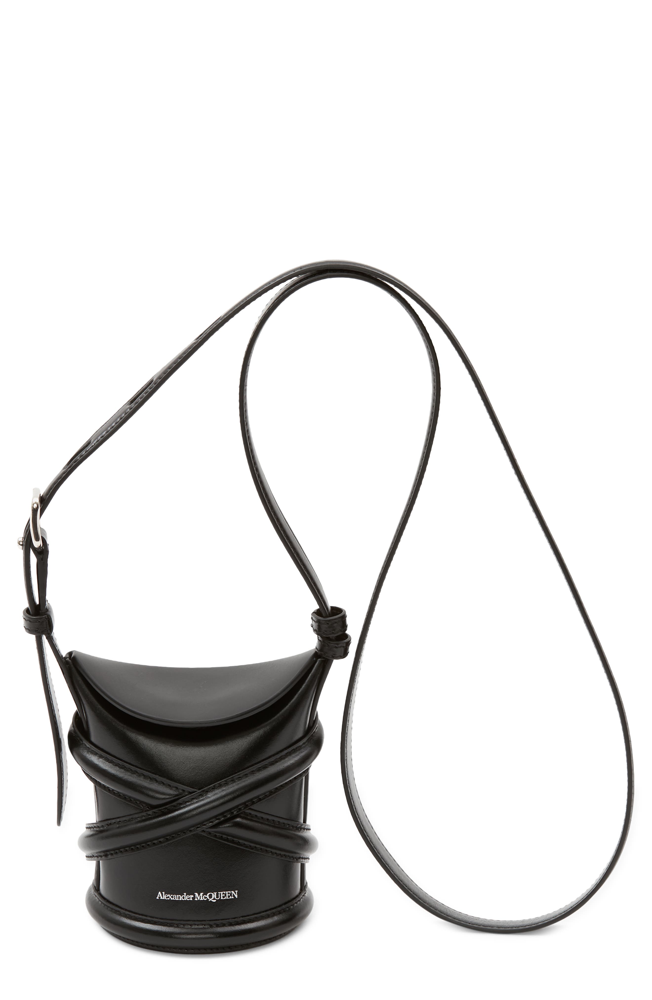 McQueen Alexander McQueen Micro The Curve Leather Crossbody Bag, Main, color, 