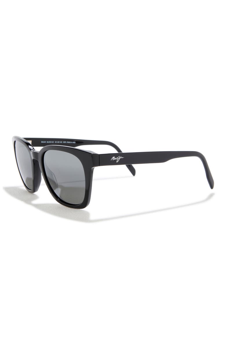 52mm Polarized Square Sunglasses, Alternate, color, BLACK BLACK GREY