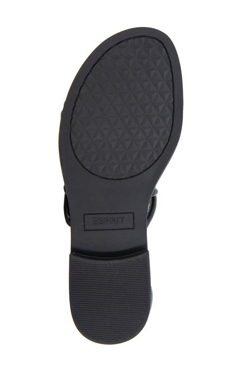 Esprit Chaya Rolled Strap Sandal In Black Pu