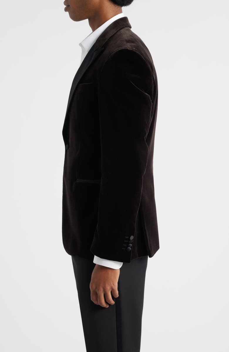 BOSS Hutson Cotton Velvet Dinner Jacket, Alternate, color, Dark Brown