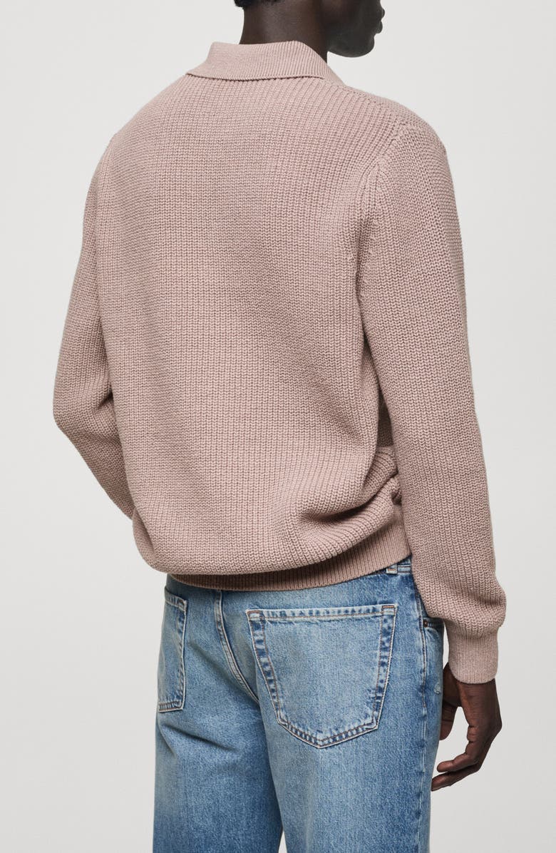MANGO Shaker Stitch Polo Sweater, Alternate, color, 