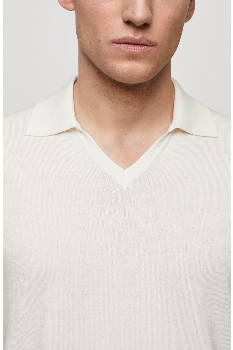 Johnny Collar Cotton Polo Sweater, Alternate, color, OFF WHITE