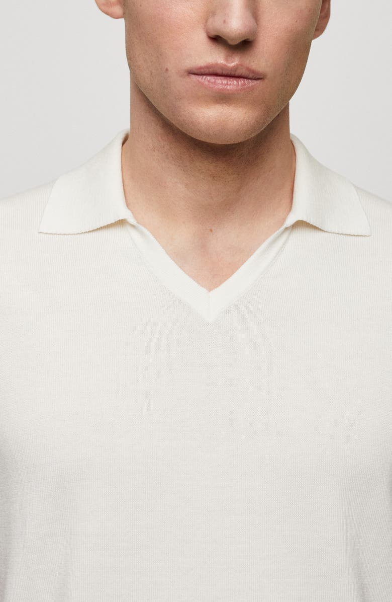MANGO Johnny Collar Cotton Polo Sweater, Alternate, color,