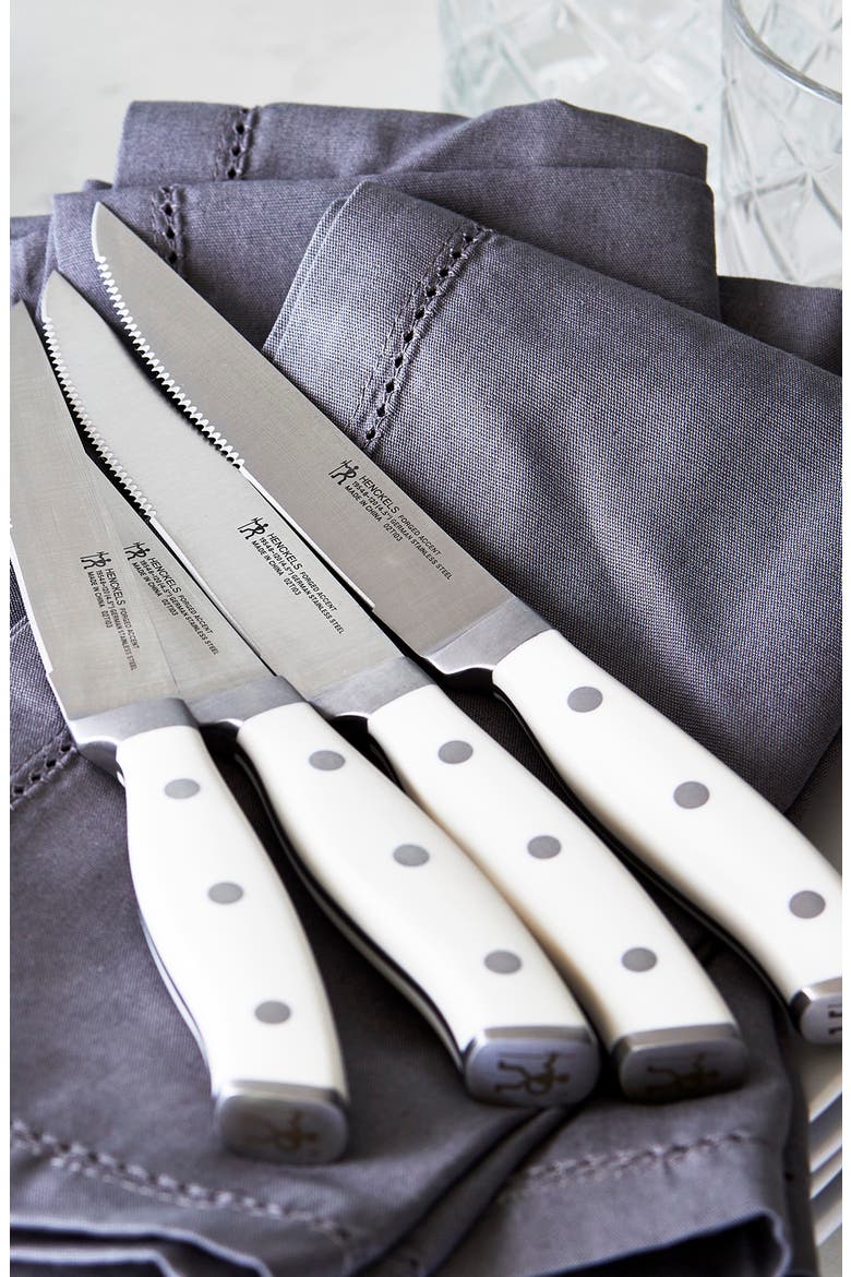 Henckels International Forged Accent 4-Piece Steak Knife Set - White, Alternate, color, WHITE
