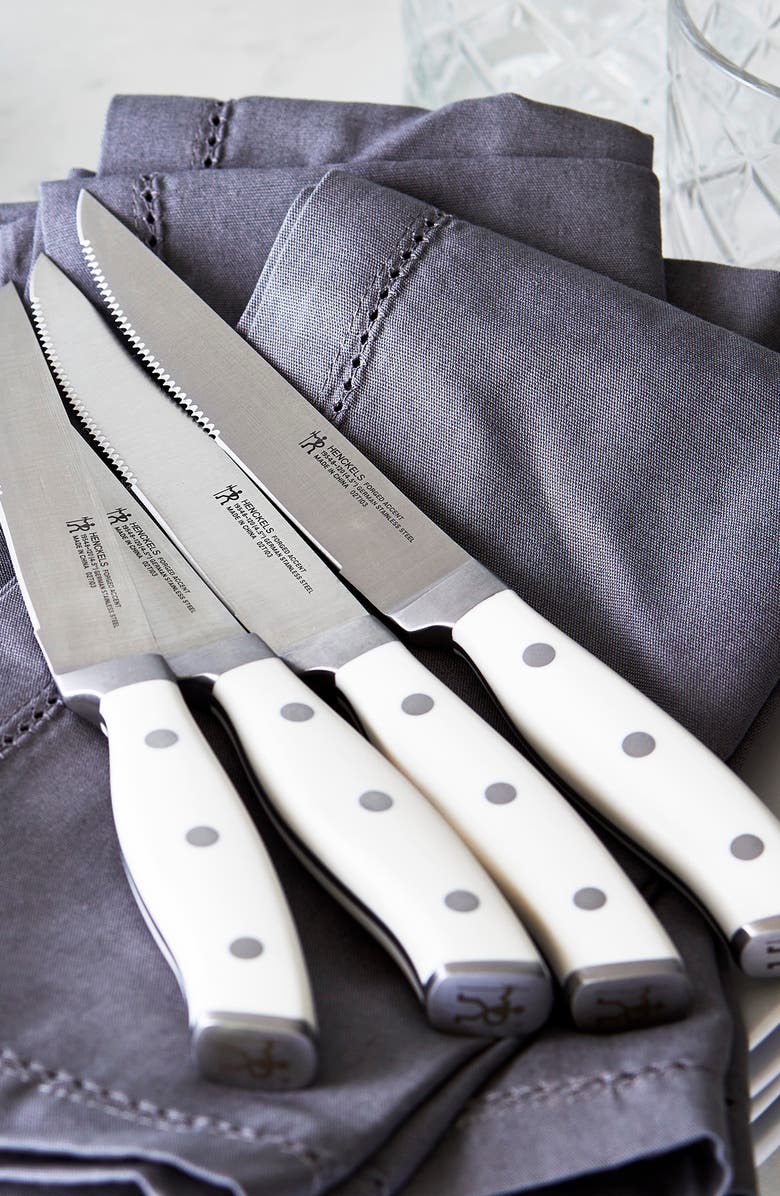 HENCKELS CUTLERY Henckels International Forged Accent 4-Piece Steak Knife Set - White, Alternate, color,